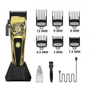 Kit <span class=keywords><strong>de</strong></span> barbier professionnel <span class=keywords><strong>5</strong></span> en 1 : tondeuse à cheveux, tondeuse <span class=keywords><strong>de</strong></span> précision, rasoir, vaporisateur et ventilateur turbo avec coffret cadeau portable - Product Image 3