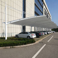 Structure de protection solaire en cantilever en PVDF et PTFE, fabrication directe usine, avec certification CE, OEM, ODM, auvent extérieur pour allées de villas