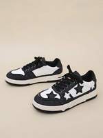 Baskets basses à plateforme pour femme en denim avec patchwork étoilé, respirantes, légères, à lacets, style streetwear décontracté, chaussures de skate personnalisées