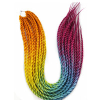 24Inch 20 Strengen Synthetische Senegal Twist Gehaakte Vlechten Haarverlenging Rainbow Ombre Kleur Pre-Twisted