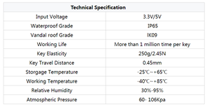 Teclado numérico programable de acero inoxidable, resistente al vandalismo, 12 teclas, para estación total - Product Image 3