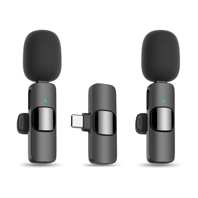 K9 Professional Mini Wireless Lavalier Microphone Type-C Connector for Phone Camera Interview Meeting