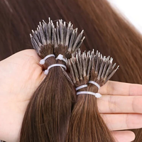 Extensiones de Cabello Humano Virgen Ruso Súper Doble Trama con Punta Nano, Pre-adheridas con Cinta Plana, Extensiones de Uñas con Punta en U/I de Alta Calidad
