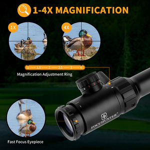 Mira Óptica Compacta FOCUHUNTER 1-4X20E con Tubo de 25.4mm y Retícula Iluminada para Caza - Product Image 4
