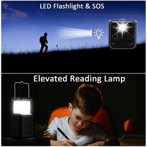 Lanterne de camping LED rechargeable Lampe de poche à énergie solaire avec 3 modes Lanterne à piles pour aventures en plein air - Product Image 4