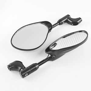 Espejo retrovisor para motocicleta Qiangye, forma ovalada negra Universal para bicicletas eléctricas, scooters, protección de seguridad para motocicletas - Product Image 4