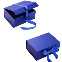 Boîte cadeau magnétique personnalisée avec logo, en carton rigide, emballage de luxe plié, boîte cadeau noire pliable, magnétique