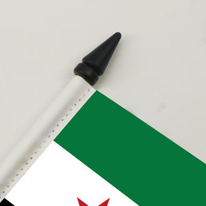 Фабрика, оптовая продажа, сирийский настольный флаг, полиэфирный материал, офисное настольное украшение, АБС, пластиковая основа, плюс флагшток - Product Image 3