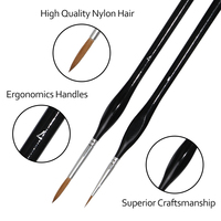 Ensemble de 6 pinceaux professionnels BOMEIJIA en nylon doré - Pinceaux de qualité artiste avec virole en aluminium pour aquarelle, huile et peinture acrylique