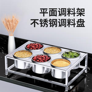 Stainless Steel <b>Spice</b> <b>Rack</b> 6 Compartment With Lid Double Row Seasoning Storage <b>Organizer</b> For Kitchen Use - Product Image 3