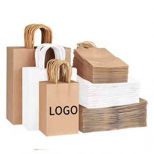 Custom White Kraft Paper Jewelry Bags for Boutique Shopping Offset Printing for Supermarket Use-Brown <b>Black</b> Gift <b>Wrap</b> Sacos De - Product Image 5