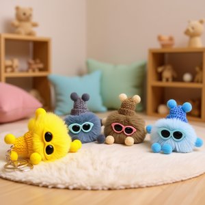 Lindo Llavero de Peluche de Gatito de 7.5cm, Muñeco de Dibujos Animados con Pompón, Adorno Ligero y Ecológico para Coche o Bolso, Regalo para Cumpleaños y Navidad - Product Image 2