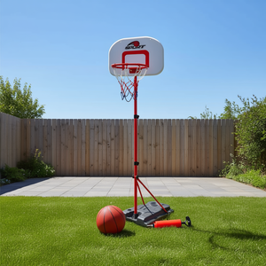 Plastic Hoops <b>Basketball</b> Stand 162Cm Indoor Use with PE <b>Backboard</b> Ball and Pump - Product Image 3