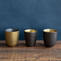 Joyye – Nouveauté : Ensemble de tasses à thé en céramique plaquées or, style japonais, pour restaurant de sushi