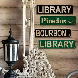 Letrero Metálico Retro <span class=keywords><strong>de</strong></span> la <span class=keywords><strong>Biblioteca</strong></span> Bourbon Street, Decoración Vintage con Nombre <span class=keywords><strong>de</strong></span> Calle para el Hogar, Bar, Sala <span class=keywords><strong>de</strong></span> Juegos, Arte <span class=keywords><strong>de</strong></span> Pared - Product Image 4