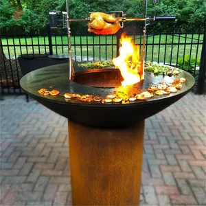 Lò Nướng Bbq Than Corten Thép Sơn