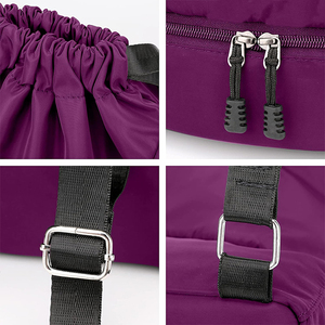 Tas punggung tali serut olahraga basket tahan air cetak kustom dengan sepatu tahan air tali tas voli pantai - Product Image 4