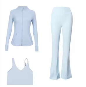 CustomWomen's Sports Suit 3-piece Set Sports <b>Jacket</b> <b>Yoga</b> Wear Leggings Running Fitness <b>Yoga</b> Sports Suit for Women - Product Image 5