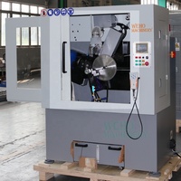Affûteuse de lames de scie CNC 4 axes industrielle à servomoteur, machine de rectification de haute précision à grande vitesse pour l'atelier d'affûtage et l'alignement automatique des roues