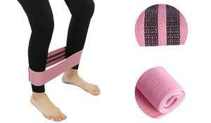 Strip Elastic Fitness Resistance Bands Webbing Recycled Polyester Fabric with Rubber Custom Logo Printing on Polyester Nylon - Product Image 5