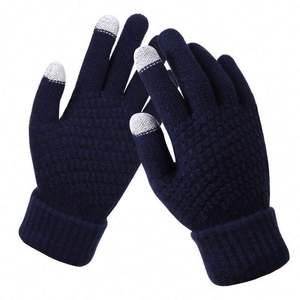 Women's Winter Jacquard <b>Touchscreen</b> <b>Gloves</b> Warm Stretch Knitted Wool Mittens Outdoor - Product Image 2