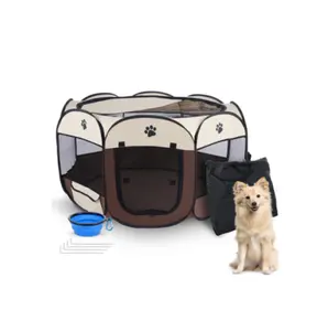 With Carry Bag Thick Fabric Octagon Doggy Rat Cats Sweet House Tent Foldable Portable Pet Playpen
