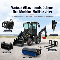 Backhoe Loader Kompak Skala Kecil WZ15-10 Bersertifikasi CE, Dapat Disesuaikan, 4WD, Excavator Hidrolik, Mesin untuk Kebun dan Pertanian