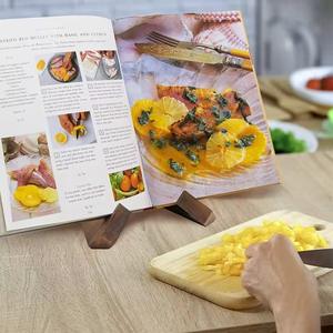 Farmhouse Rustic Handmade Wooden <strong>Recipe</strong> Holder Sturdy Cook Book Wood Stand for Kitchen Counter - Product Image 4