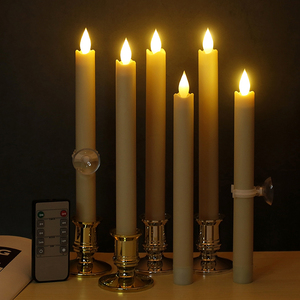 Venta al por mayor, listo para enviar: Juego de 6 velas LED cónicas recargables con efecto de llama 3D parpadeante, control remoto, temporizador y <span class=keywords><strong>base</strong></span> de carga. - Product Image 6