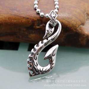 Yunnique – collier en acier inoxydable pour hommes, pendentif flamme, accessoire cadeau - Product Image 2