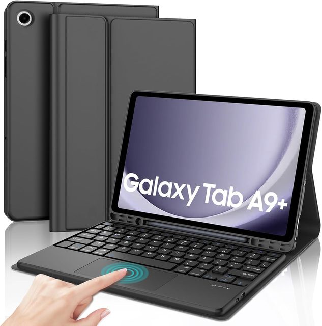 Slim Folio Cover Magnetic Detachable Trackpad Wireless Keyboard Case for Samsung Galaxy Tab A11 Plus 2025 A9 Plus 11inch 2023