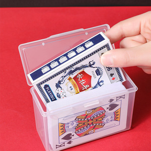 Transparent Plastic Card <b>Storage</b> <b>Box</b> Rectangle <b>Stackable</b> With Lid For Playing Cards ID Business Cards Organizing - Product Image 1