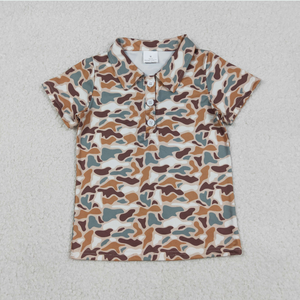 เสื้อโปโลแขนสั้นลายพรางสำหรับเด็กผู้ชาย ลายพรางแบบภาคใต้ มีกระดุม - Product Image 2