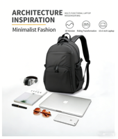 Sac à dos pour ordinateur portable en nylon de 14 pouces, grande capacité, résistant à l'eau, compartiment pour ordinateur portable, poches externes à fermeture éclair, sacs latéraux en maille, polyester