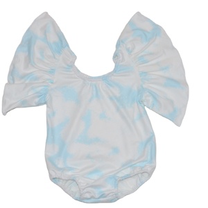 Leotardos y Monos de Bebé con Mangas con Volantes Estampadas y Teñido Anudado, con Bordes Ondulados, Unisex, de Algodón Orgánico/Poliéster Tejido con Broches, Venta al por Mayor - Product Image 2