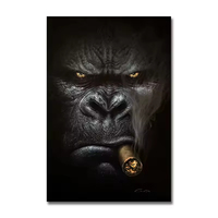 Vente directe abstraite fumer singe et gorille peinture à l'huile affiches et impressions animal mur art salon décoration de la maison
