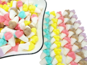 Manufacturer <strong>Halal</strong> Colorful Yogurt Flavor Jelly Half Ice Cream <strong>Cone</strong> Shaped <strong>Sweet</strong> Fruity Gummy Candy Piece Pattern Sugar Bag - Product Image 2