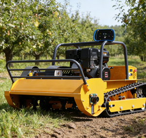 Tondeuse à gazon industrielle télécommandée à 4 temps, à chenilles, à essence, largeur de coupe 800 mm, tout-terrain, type char d'assaut, en promotion - Product Image 2