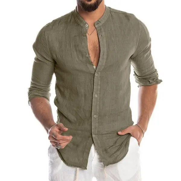 2022 camicetta Casual da uomo nuova camicia di lino in cotone top allentati maglietta a maniche corte primavera estate Casual camicia da uomo bella