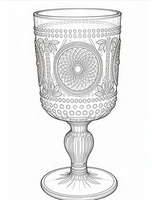 Gobelets en verre rouge solide fantaisie de 10 oz, verres à champagne texturés à motif floral pour la décoration de mariages de luxe