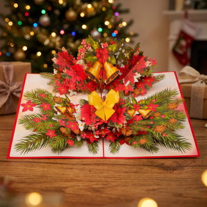 Fleurs de Poinsettia Noël Cadeaux 3D Carte Pop Tendance Actuelle Meilleur Prix Artisanat Découpe Papier Vietnam Conception Personnalisée - Product Image 6