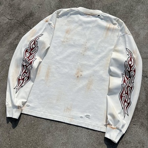 เสื้อยืดโอเวอร์ไซส์ทรงบ็อกซี่ผ้าฝ้าย 100% ประดับคริสตัล ลวดลายกราฟิกพิมพ์ลายแบบกำหนดเอง ล้างสีแบบแอซิด แขนยาว สำหรับผู้ชาย - Product Image 2