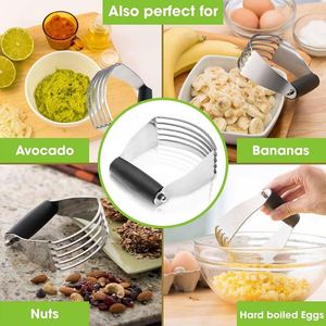 Home and Kitchen Stainless Steel Food Processor Cutter Pastry <b>Baking</b> Tool Manual Kneading Bread Dough Mixer Blender - Product Image 4