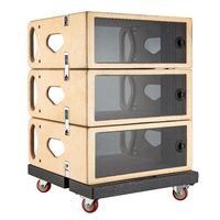 Boîtier d'amplificateur professionnel personnalisé de haute qualité en bois de bouleau fin, imperméable, 4U