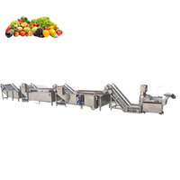 Hoge capaciteit ui- en aardappel schil- en snijlijn met borstelschiller en multifunctionele snijder