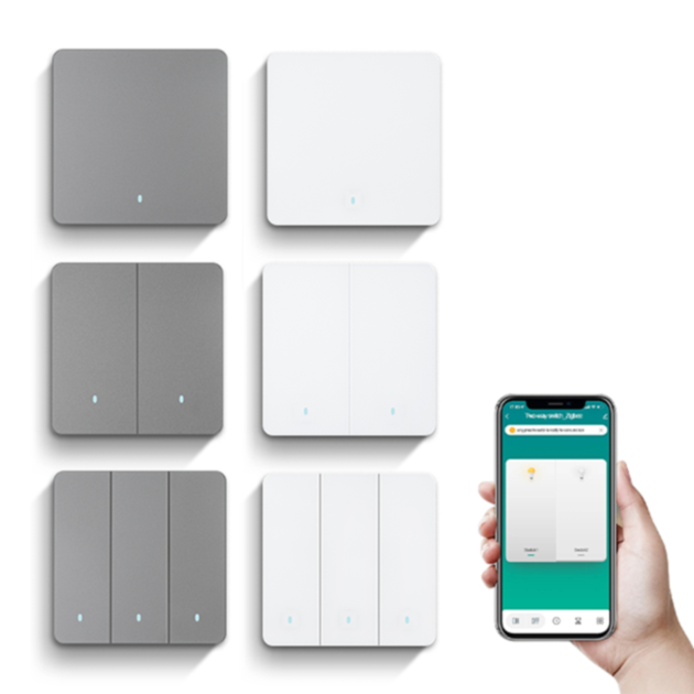 Tuya Smart Home Light Switch Smart Timer WiFi Zigbee EU Standard Bar Design Alexa Google Assistant Compatible Wall Switch