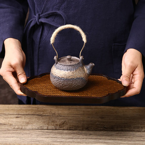 Bamboo <b>Tea</b> <b>Tray</b> Set With Various Shapes For <b>Tea</b> Serving Elegant Handmade Coasters And <b>Trays</b> Household Use - Product Image 4