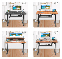 Bureau d'ordinateur moderne ergonomique motorisé en fer, réglable en hauteur électrique, intelligent, extensible, 60 kg