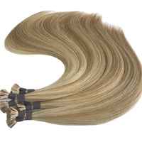 Extensions de cheveux humains 100% Remy vierges européennes, lisses et douces, à trame simple, avec pointe à colle de qualité salon, pré-collées, type I-Tip, teintes