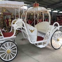 Chariot de mariage type cendrillon, 8 pièces, accessoire de luxe pour l'extérieur, pas cher, imprimé citrouille, vente en gros